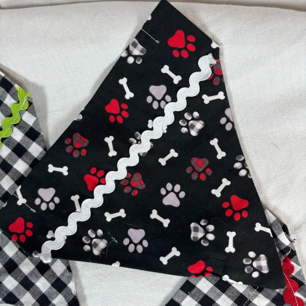 Handmade‎ Christmas Dog Collar Bandanas Set of 3 – Size Small 8